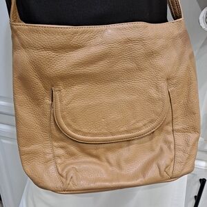 Stone Mountain Accessories Camel Crossbody Faux Pebbled Leather Bag